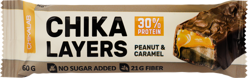 Батончик протеиновый CHIKALAB Chika Layers Соленая карамель и арахис, глазированный, 60г, изображение