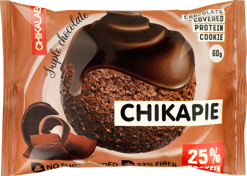 Печенье протеиновое глазированное CHIKALAB с начинкой тройной шоколад, 60г, фотография