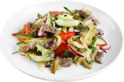 Салат Провансаль с томленой говядиной и маринованными огурчиками ЛЕНТА FRESH, весовой, картинка