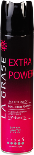 Лак для волос LA GRASE Extra Power, 250мл, крупный план