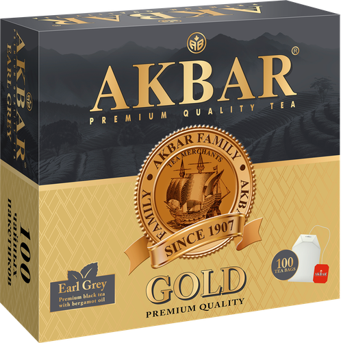 Чай черный AKBAR Граф Грей байховый мелкий с ароматом бергамота, 100пак, детальное фото
