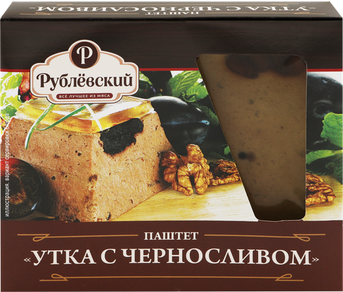 Паштет РУБЛЁВСКИЙ Утка с черносливом, категория Б, 200г, картинка