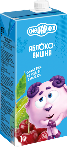 Нектар фруктово-ягодный СМЕШАРИКИ Вишня и яблоко, с 3 лет, 1л, фото
