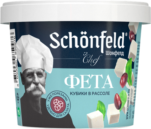 Сыр SCHONFELD Фета 45%, без змж, вес сыра 150г, вес с рассолом 350г, детальное фото