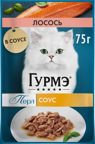 Корм влажный для взрослых кошек ГУРМЭ Перл Лосось в соусе, 75г, фотография