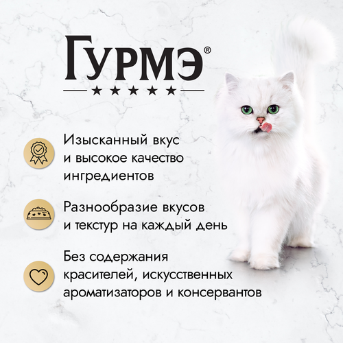 Корм влажный для взрослых кошек ГУРМЭ Перл Соус Де-люкс Лосось в соусе, 75г, фото