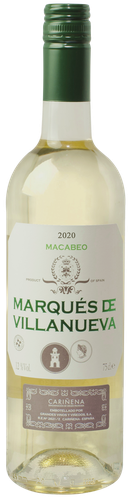 Вино MARQUES DE VILLANUEVA Макабео Кариньена ординарное сортовое белое сухое, 0.75л, фотография