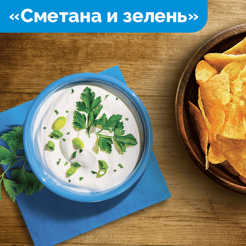Чипсы картофельные LAY'S Сметана и зелень, 140г, крупный план