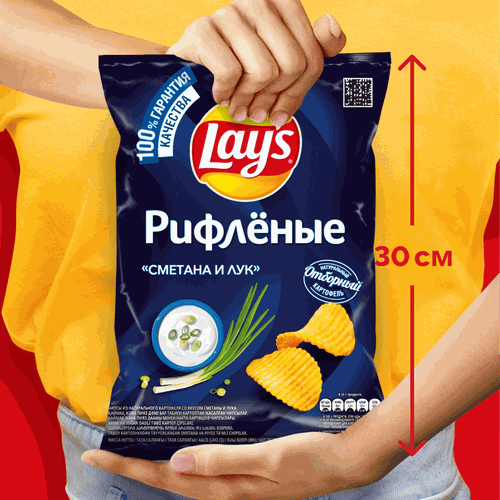 Чипсы картофельные LAY'S Сметана и лук, 140г, картинка