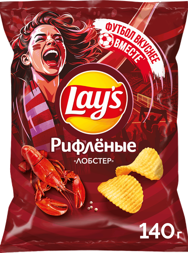 Чипсы картофельные LAY'S Рифленые Лобстер, 140г, фото