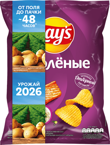 Чипсы картофельные LAY'S Рифленые Сливочный лосось, 140г, фотография