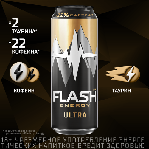 Напиток энергетический ФЛЭШ АП Ультра Энерджи тонизирующий газированный, 0.45л, вид