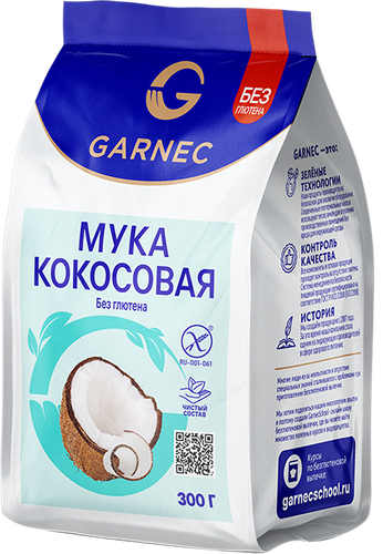 Мука кокосовая GARNEC, 300г, крупный план