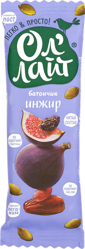 Батончик фруктово-ореховый ОЛ'ЛАЙТ Инжирный, 30г, детальное фото