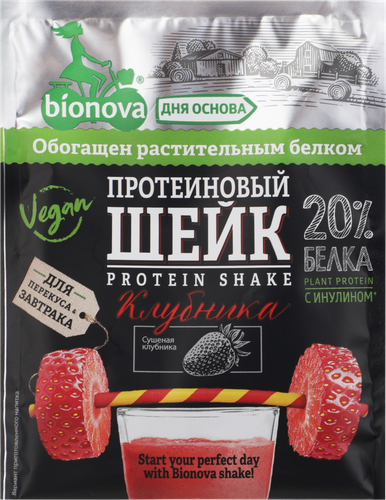 Шейк протеиновый BIONOVA с клубникой, 25г, картинка