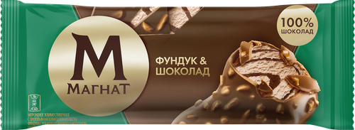 Мороженое МАГНАТ Фундук & Шоколад сливочное в молочном шоколаде, без змж, эскимо, 70г, фото