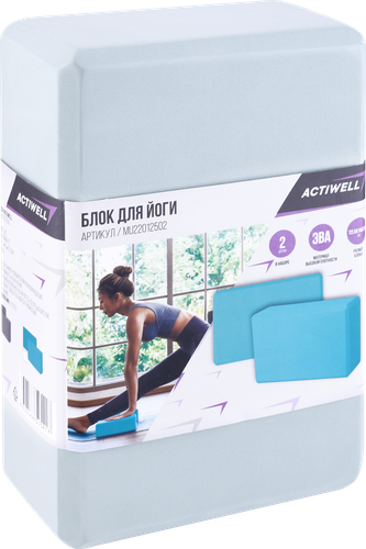 Блок для йоги ACTIWELL 22,5x15x7см цвета в ассортименте, Арт. MU22012502, крупный план