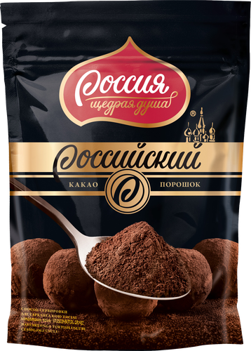 Какао порошок РОССИЯ ЩЕДРАЯ ДУША, 100г, крупный план