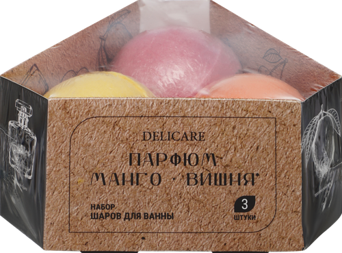 Набор шаров для ванны DELICARE желтый, рыжий, розовый, 480г, фото