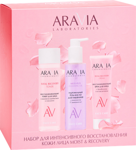 Набор подарочный ARAVIA LABORATORIES Moist&Recovery, для восстановления кожи лица, 475мл, детальное фото