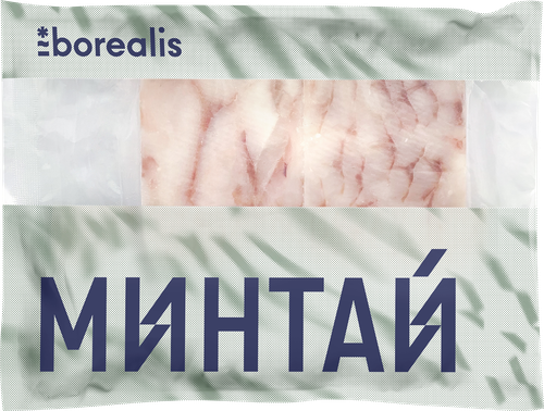 Минтай Тихоокеанский замороженный BOREALIS филе без кожи, 300г, вид