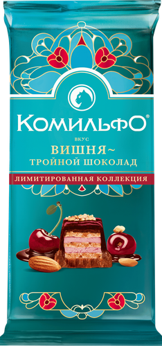 Шоколад КОМИЛЬФО молочный, темный и белый, 102г, детальное фото
