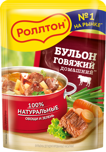 Бульон РОЛЛТОН Домашний Говяжий, 90г, картинка