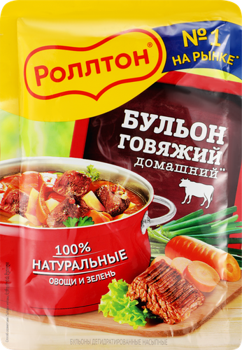 Бульон РОЛЛТОН Домашний Говяжий, 90г, картинка