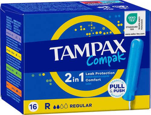 Тампоны TAMPAX Compack Regular, с аппликатором, 16шт, картинка