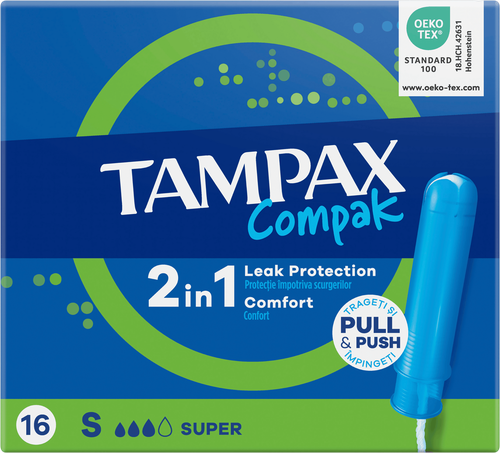 Тампоны TAMPAX Compak Super, с аппликатором, 16шт, фотография