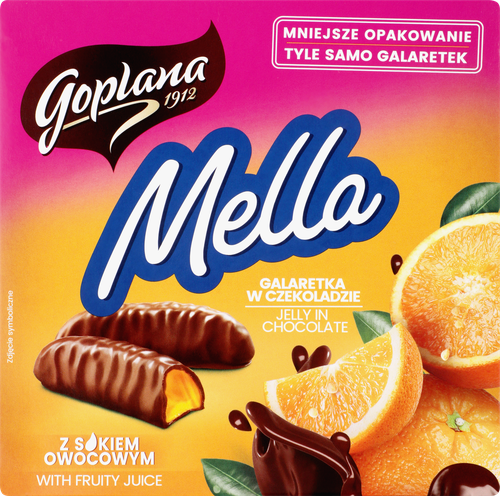 Мармелад JUTRZENKA Mella в шоколаде со вкусом апельсина, 190г, вид