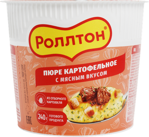 Пюре картофельное РОЛЛТОН с мясным вкусом, 40г, фотография