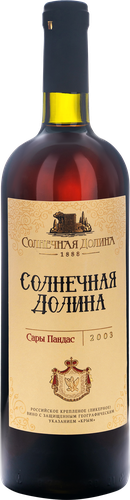 Вино СОЛНЕЧНАЯ ДОЛИНА Крым Российское выдержанное крепленое белое ликерное, 0.75л, картинка