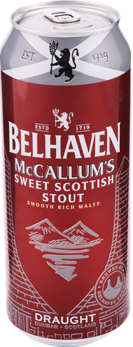 Пиво темное BELHAVEN McCallum's Stout фильтрованное пастеризованное 4,1%, 0.44л, вид