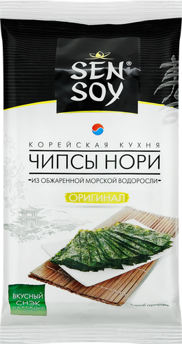 Чипсы нори SEN SOY Original, из морской водоросли Порфира, 4,5г, детальное фото