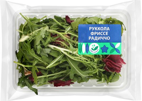 Смесь салатная Руккола, фриссе и радиччо, 75г, картинка