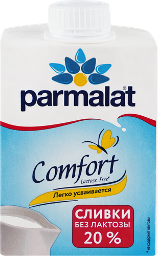 Сливки ультрапастеризованные PARMALAT Comfort безлактозные 20%, 500г, фотография