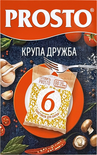 Крупа PROSTO Дружба, смесь рисовой крупы и пшена, в пакетиках, 6х62,5г, картинка
