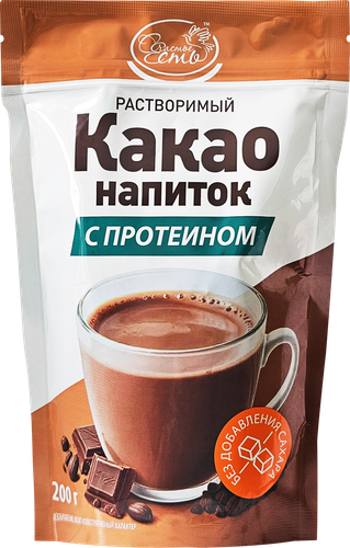 Какао-напиток растворимый СЧАСТЬЕ ЕСТЬ с протеином, 200г, детальное фото