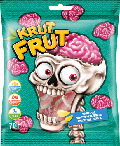Мармелад жевательный KRUTFRUT Мозг, 70г, крупный план