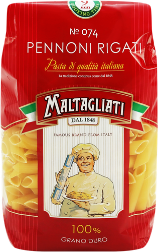 Макароны MALTAGLIATI Перо рифленое №74, 450г, изображение
