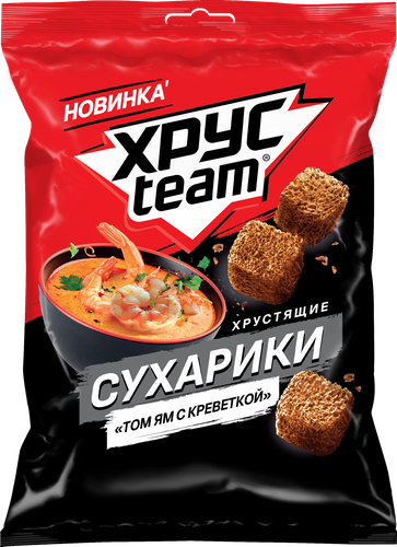 Сухарики ржано-пшеничные ХРУСTEAM Том Ям с креветкой, 40г, фотография