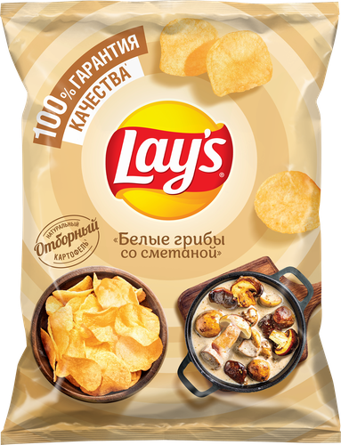 Чипсы картофельные LAY'S Белые грибы со сметаной, 105г, картинка
