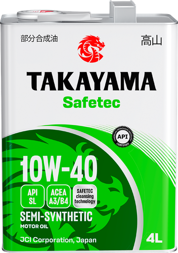 Масло моторное TAKAYAMA полусинтетическое SAE 10W-40 API SL/СF, 4л, фото