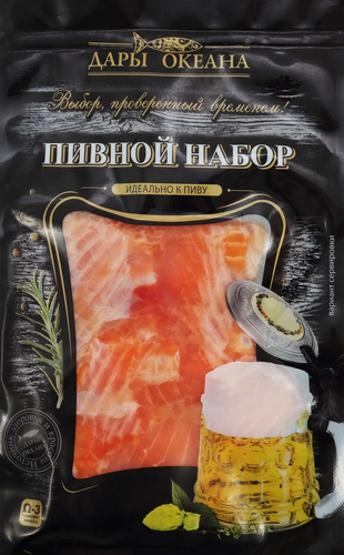 Набор к пиву слабосоленый ДАРЫ ОКЕАНА из форели Радужной, 150г, крупный план