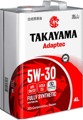 Масло моторное TAKAYAMA синтетическое SAE 5W-30 API SN/СF С3, 4л, крупный план