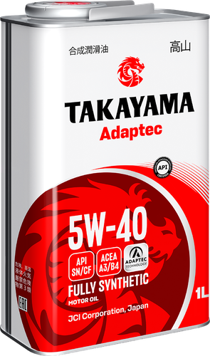 Масло моторное TAKAYAMA синтетическое SAE 5W-40 API SN/СF, Арт. 605528/605586, 1л, изображение