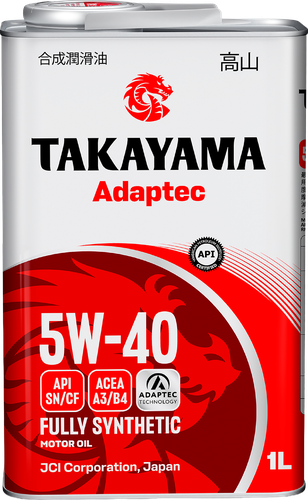 Масло моторное TAKAYAMA синтетическое SAE 5W-40 API SN/СF, Арт. 605528/605586, 1л, крупный план