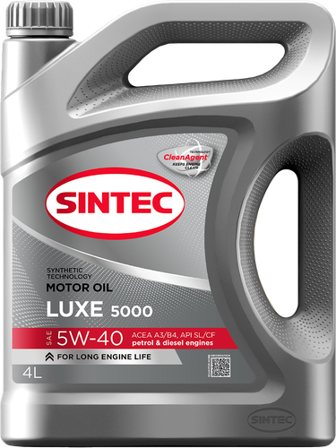 Масло моторное SINTEC Luxe 5000 5W-40 SL/CF, полусинтетическое, 4л, вид