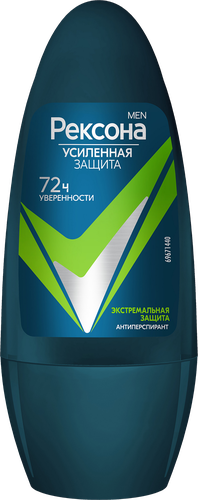 Антиперспирант роликовый мужской РЕКСОНА Men Экстремальная защита, 50мл, крупный план